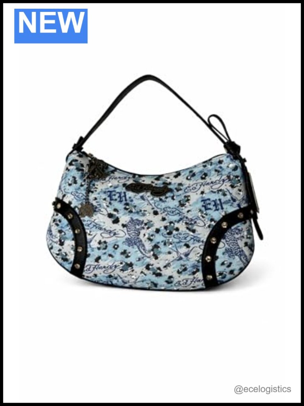 Faux Leather Studded Shoulder Bag with Tattoo Graphic